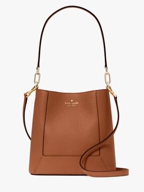 NWOT- kate spade Brown Leather Lena Bucket Shoulder Bag